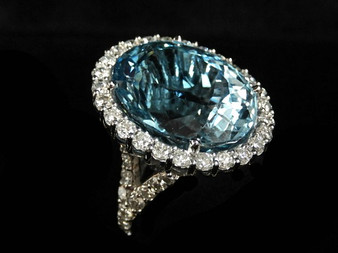 DIAMOND~BLUE TOPAZ RING - 6780b3684