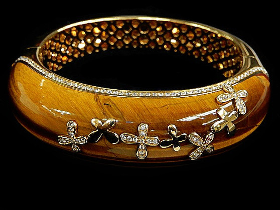 ROBERTO COIN DIAMOND~TIGER EYE BRACELET - 4698mh960