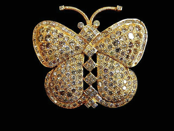 DIAMOND BUTTERFLY PIN - 4968tt163