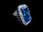 LONDON BLUE TOPAZ~DIAMOND RING - 4260b2524