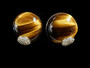 ROBERTO COIN DIAMOND~TIGER EYE EARRINGS - 4677MH966