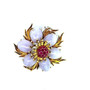 DIAMOND~RUBY~LAVENDER JADE BROOCH