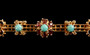 ANTIQUE GARNET~TURQUOISE BAR PIN - 6564JB118