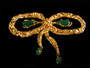 GREEN ONYX~GOLD BOW PIN - 6560B533c