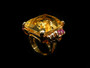 ANTIQUE DECO CITRINE~RUBY RING - 4984JZ655