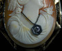 ANTIQUE FILIGREE CAMEO PIN - 5474dg186