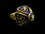 BLUE ENAMEL~DIAMOND PYRAMID RING - 5029TT304