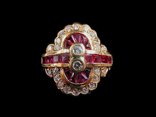 DIAMOND~RUBY RING 25 | Antique Womens Jewelry NYC | Vintage Womens 