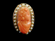 CORAL~PEARL RING - 7142B4051