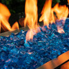 Turn your fire pit into a sea of flames with cerulean blue fire glass