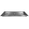 Front view of Celestial Drop-In Burner Pan. 30x10 with H-Burner in stainless steel.