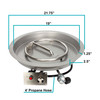 Measurements of a 19" round CSA certified propane fire pit kit