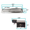 Measurements of our 30" x 6" Propane Remote Control Burner Kit