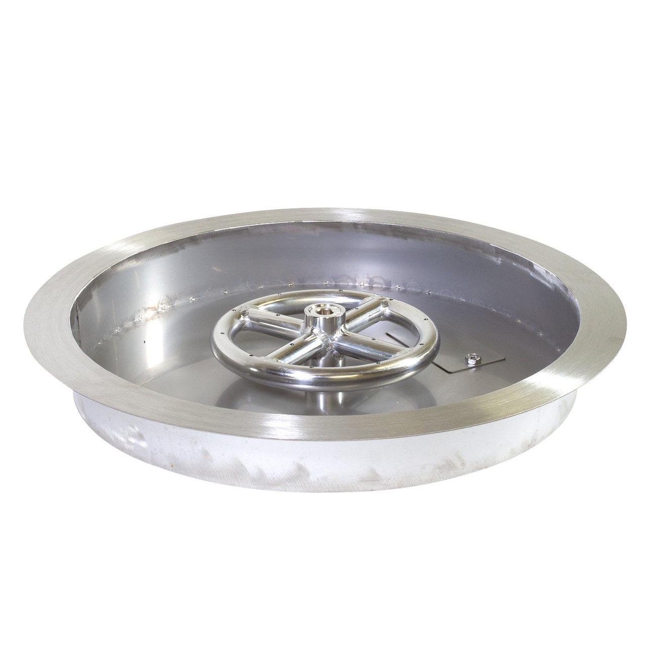 Stainless Steel 13 Round Drop In Fire Pit Pan With 6 Burner Ring