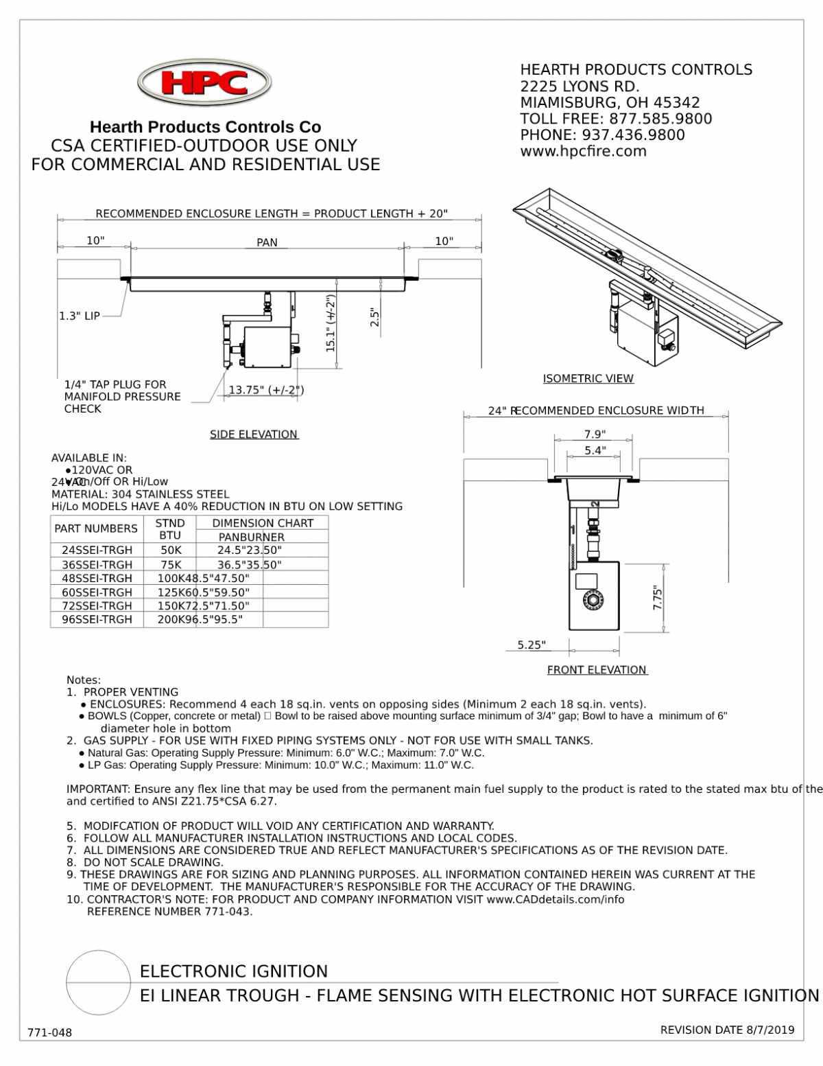 HPC Fire Outdoor On/Off Remote Control