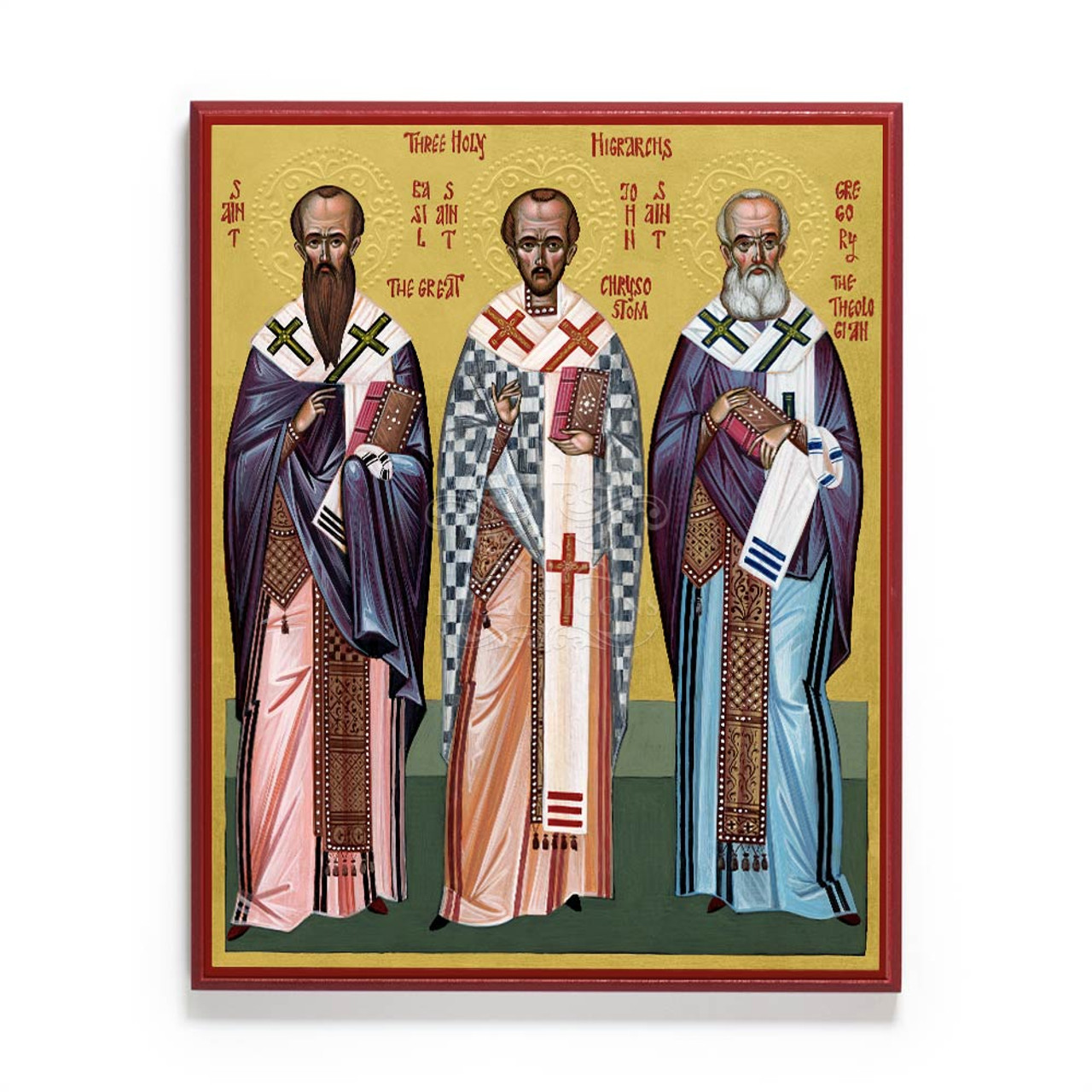 Icon of the Three Holy Hierarchs: Basil the Great, Gregory the 