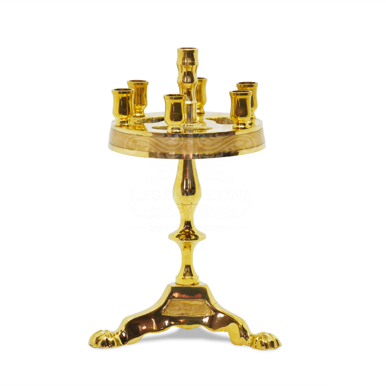 Brass candle holder that will hold 7 candles