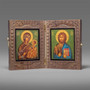 Christ and Theotokos (Green) Signature Diptych Icon