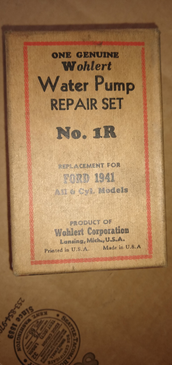 Ford 1941 6 Cyl. Wohlert Water Pump Repair Kit P/N 1R