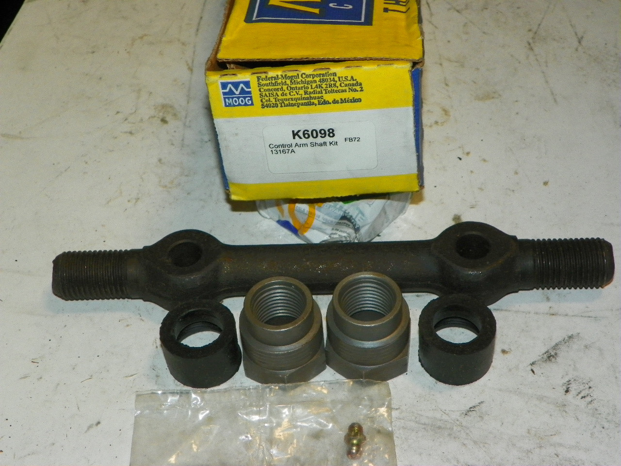 Upper Inner Control Arm Shaft Kit Moog K-6098 Chevrolet & GMC Truck 1963-72 NOS