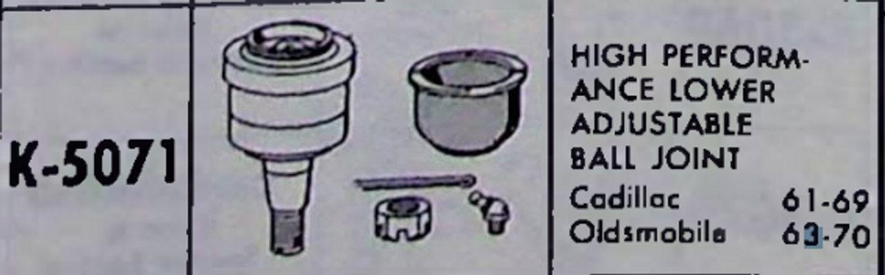 Cadillac Oldsmobile 1963-70 NOS High Perf. Lower Adjustable Ball Joint K-5071