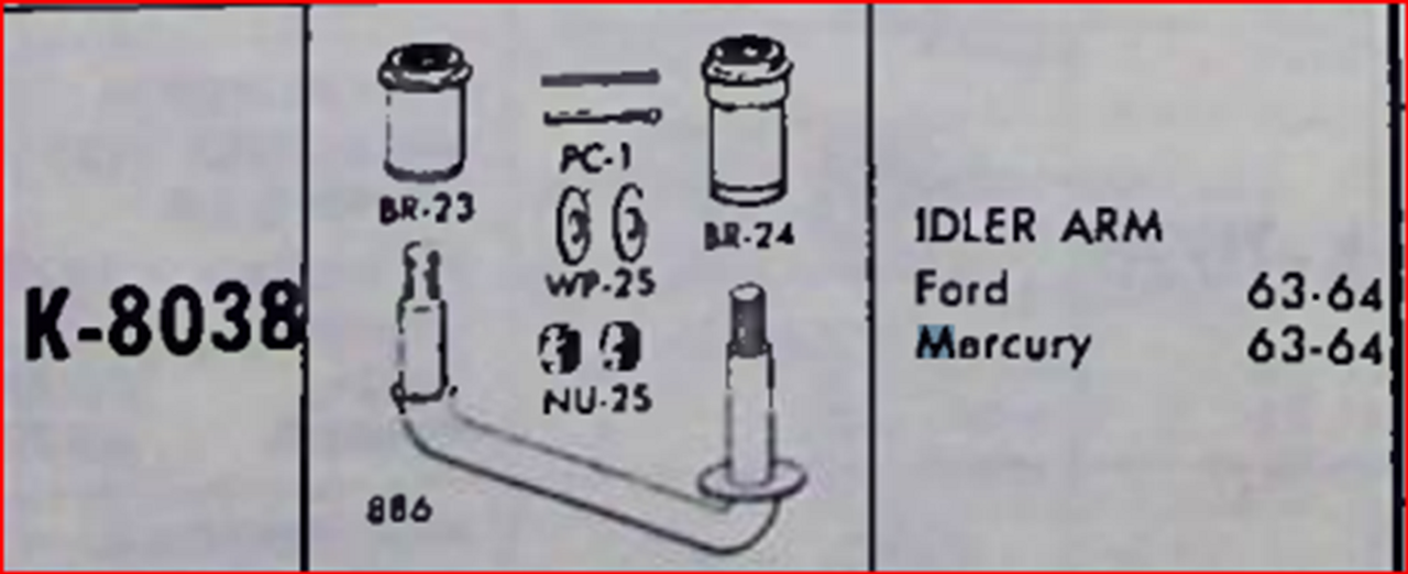 Idler Arm Moog K-8038 fits Ford Mercury Power Steering 1963 1964 repl C3AZ-3352A