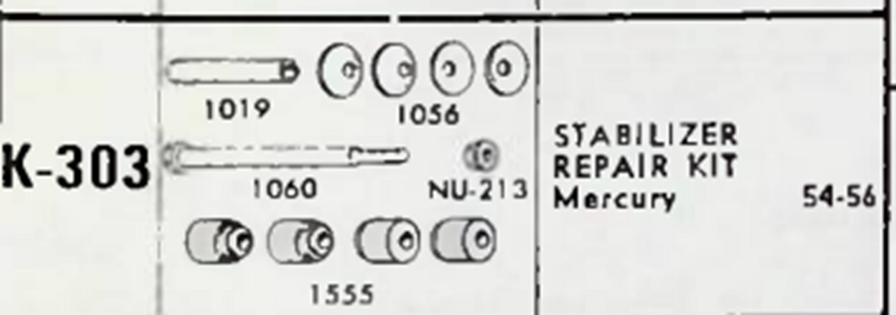 Mercury 1954 1955 1956 NOS Stabilizer Repair Kit Moog k303 Made in USA