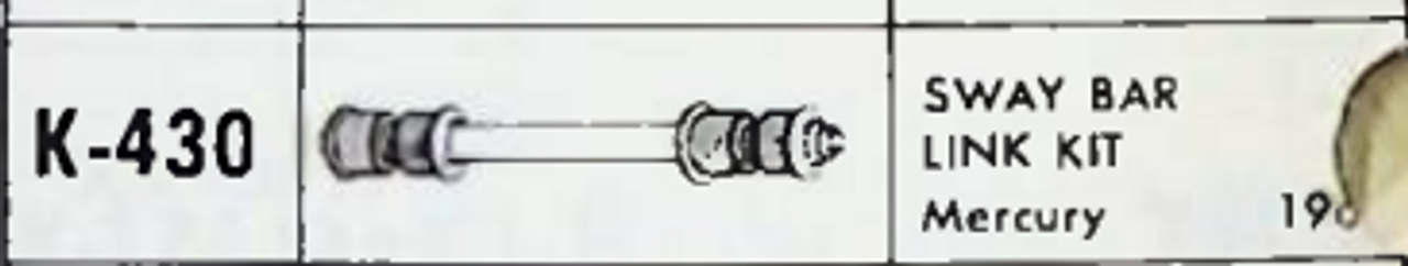 Mercury 1960 NOS Sway Bar Link Kit Moog k430 Made in USA