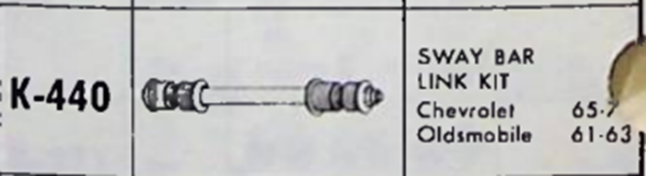 Chevrolet 1965-70 Oldsmobile 1961-63 NOS Sway Bar Link Kit Moog k440 Made in USA