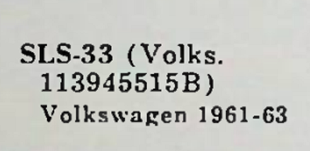 Standard SLS33 Stoplight Switch repl OEM 0344004001 FIT Porsche Volkswagen 63-76