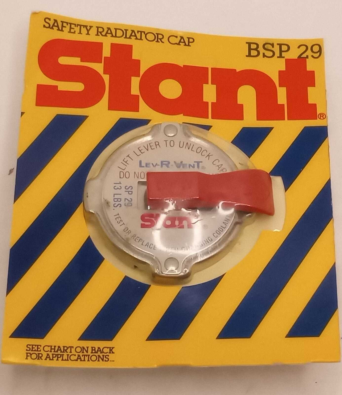 Stant BSP29 Radiator Cap Blister Pack SP-29 13 LB (see desc for fitment) NOS. Shop vintage car parts at ocpnw.com!
