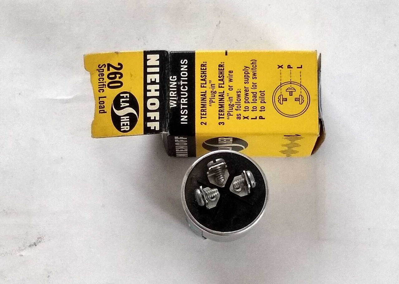 Nos Vintage Niehoff 260 Turn Signal Flasher 6v 2-21CP