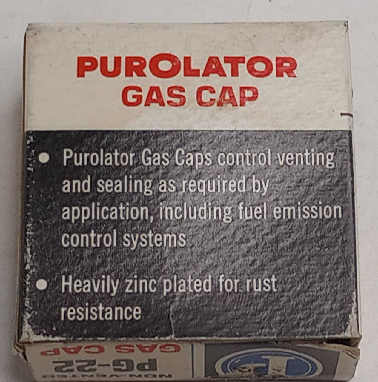 Purolator Fuel Gas Tank Cap PG-22 Made in USA