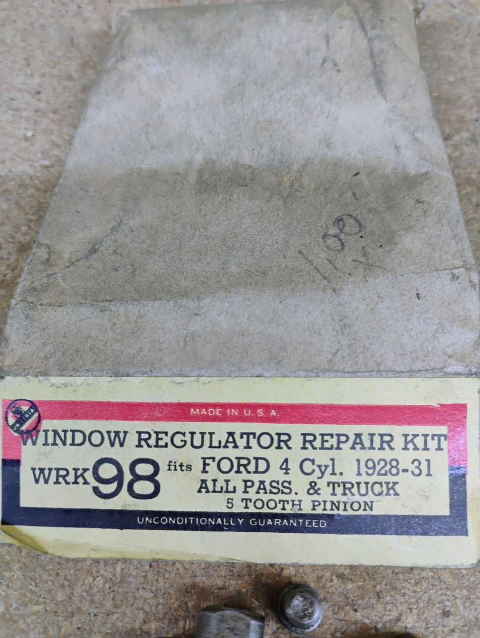 1928-31 Ford 4 Cyl. Vulcan WRK98 Window Regulator Repair Kit NORS Made in USA