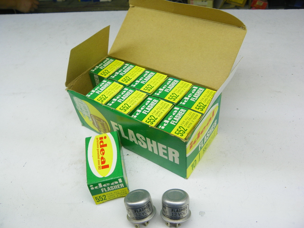 Ideal 552 Heavy Duty Turn Signal Flasher 12V 2-Prong Universal 1955-1980 10-Pack