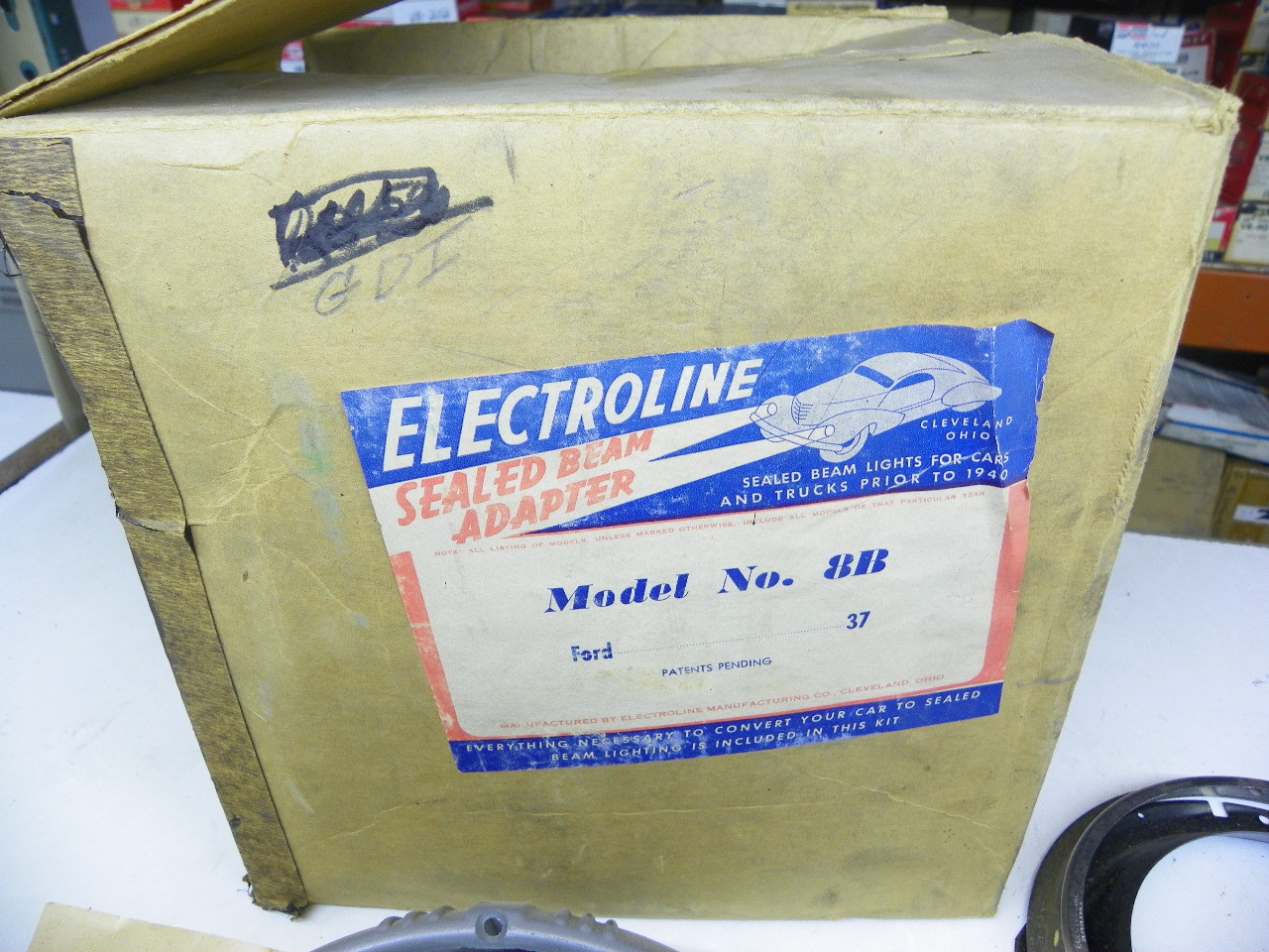 1937 Ford Electroline 8B Sealed Beam Adapter NORS Made in USA