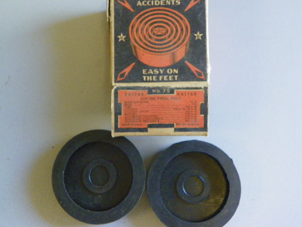 Kastar 75 Brake Clutch Pedal Pads 1932-1948 Ford Mercury Lincoln Studebaker NORS