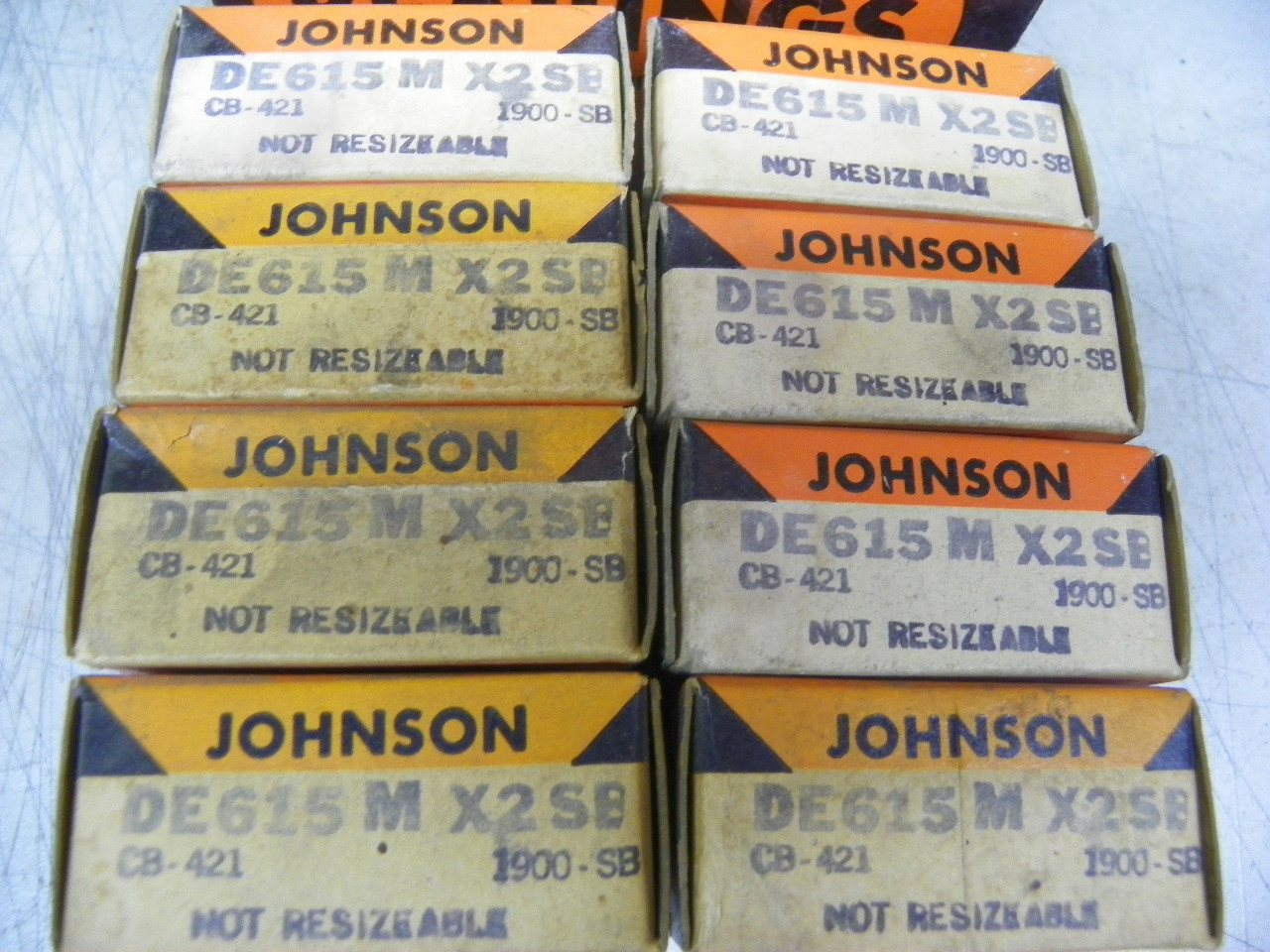Johnson DE-615M X2 .002 connecting rod bearings for 1953-1956 Dodge and DeSoto V8 engine restoration
