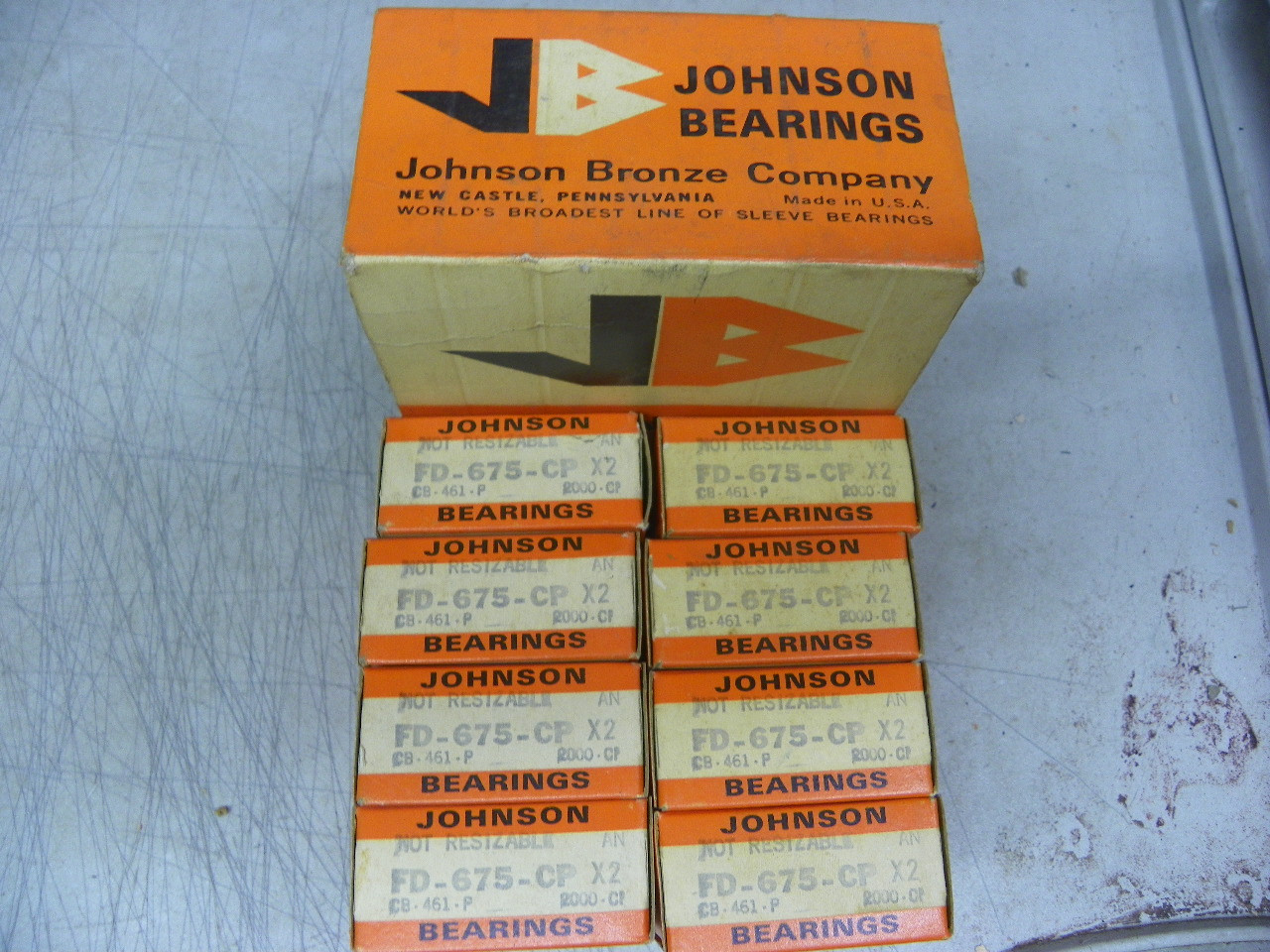 Johnson FD-675CP X2 .002 undersize connecting rod bearings for Ford, Mercury, and Edsel Y-Block V8 engine restoration