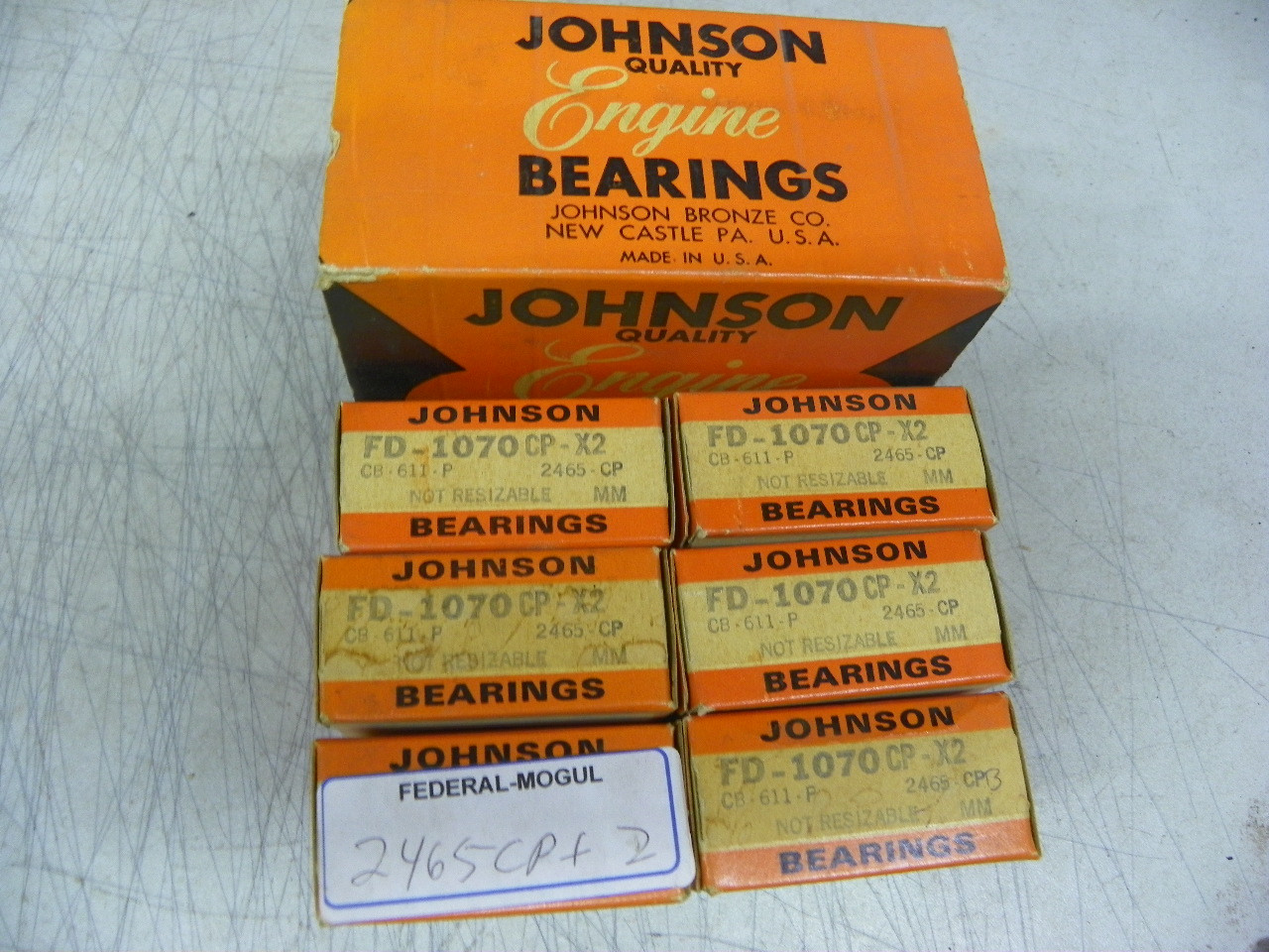 Johnson Engine Bearings FD1070CPX2 FD-1070CP X2