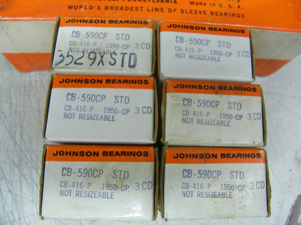 Johnson CB-590CP STD connecting rod bearings for 1953-1962 Chevrolet 235 and 261 6-Cylinder engine restoration