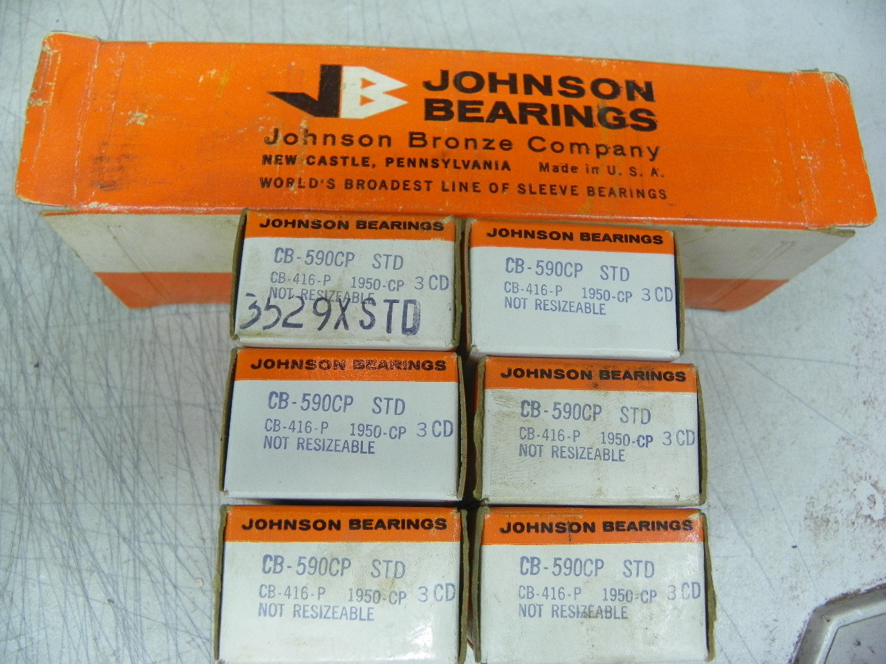 Johnson CB-590CP STD connecting rod bearings for 1953-1962 Chevrolet 235 and 261 6-Cylinder engine restoration