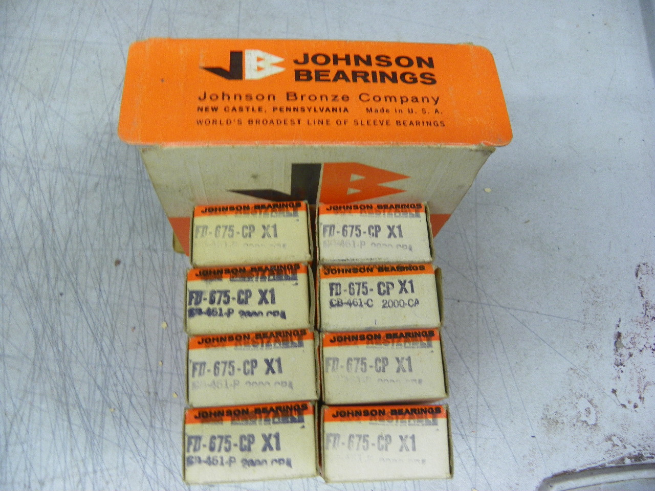 Johnson FD-675CP X1 .001 undersize connecting rod bearings for Ford, Mercury, and Edsel Y-Block V8 engine restoration