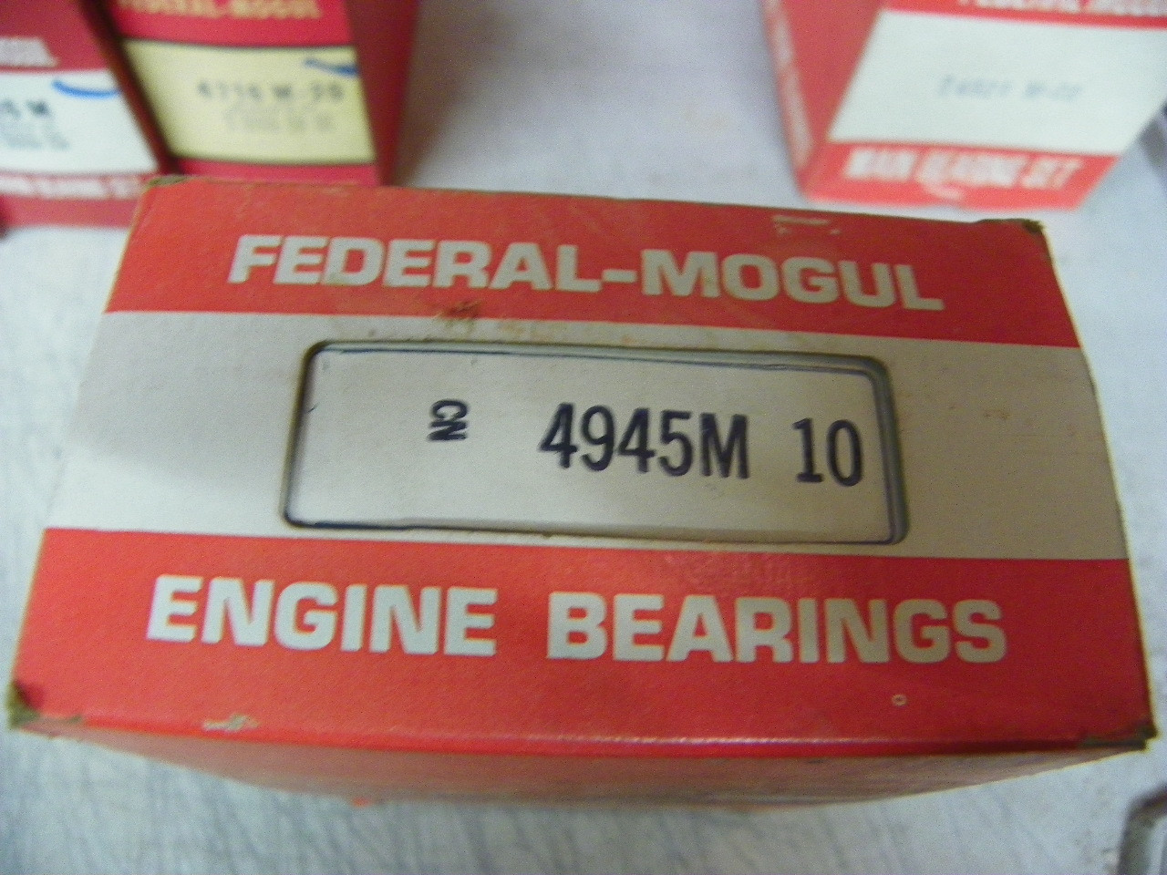 Federal Mogul 4945M-10 .010 undersize main bearing set for 1975-1977 Chevrolet Oldsmobile Pontiac 140 L4 restoration.
