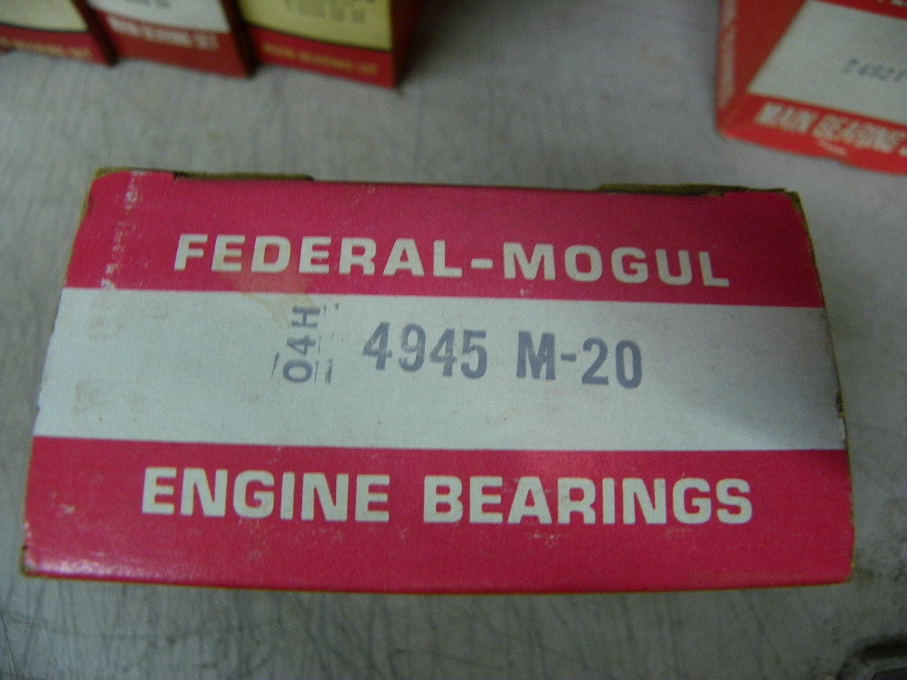 Federal Mogul 4945M-20 .020 undersize main bearing set for 1975-1977 Chevrolet Oldsmobile Pontiac 140 L4 restoration.