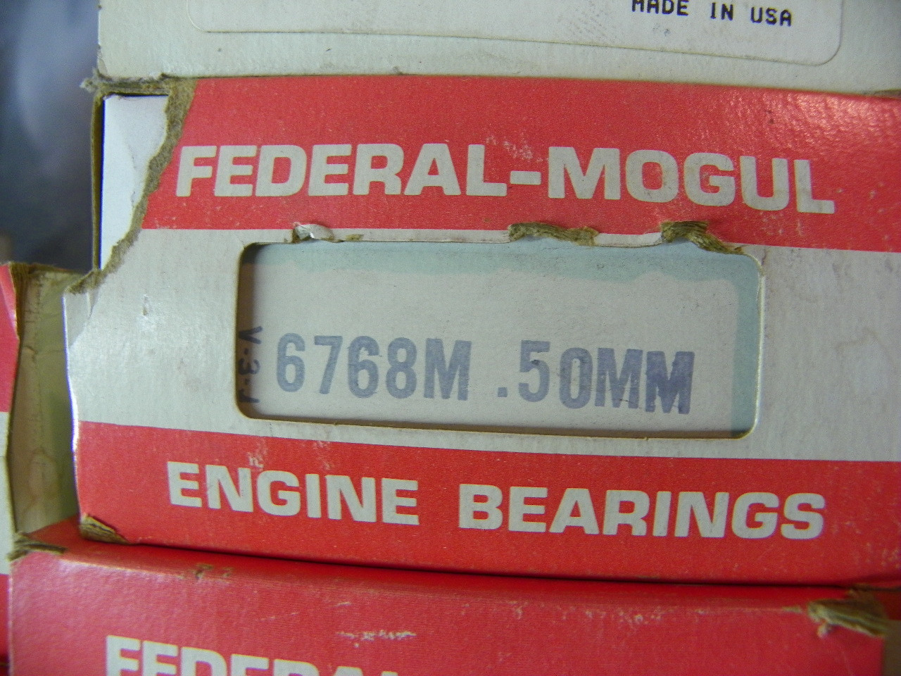 Federal Mogul 6768M .50mm metric undersize main bearing set for 1966-1981 Toyota Corolla Starlet 1.1L 1.2L 1.3L restoration.