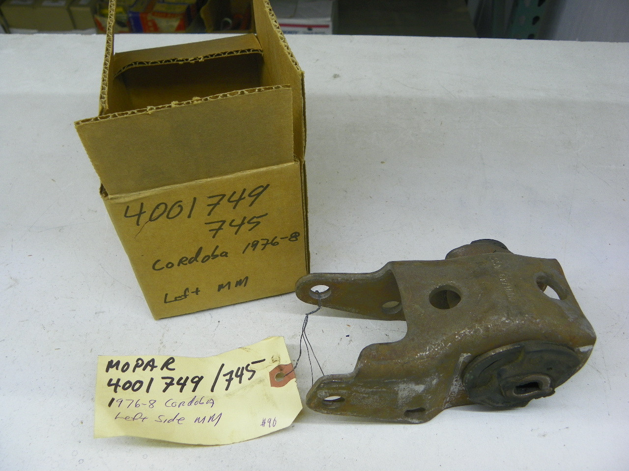 OEM Mopar 4001749 Front Motor Mount for 1974-1980 Chrysler Dodge Plymouth V8 restoration.