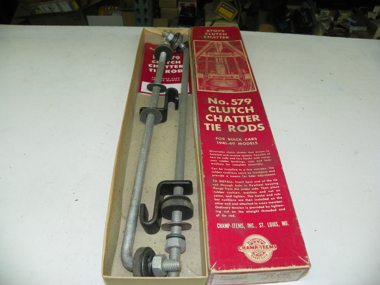 Vintage NOS Champ-Items No. 579 Clutch Chatter Tie Rod Kit for 1941-1949 Buick cars