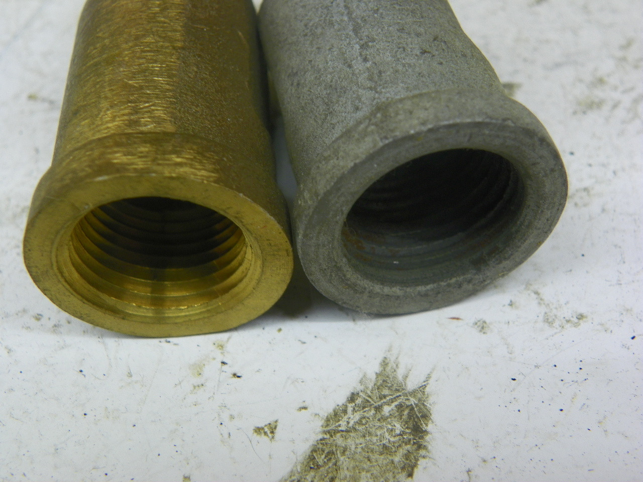 Pair of Vintage Everhot Everkool Pipe Enlarger Fittings 3/8 to 1/2 inch (Brass and Steel)