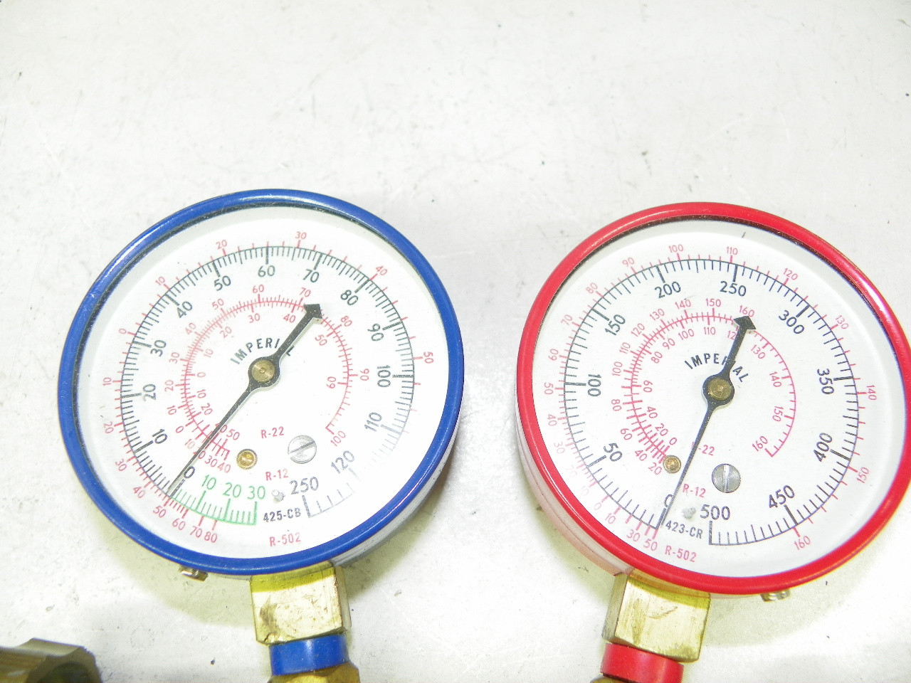 Vintage NOS Imperial Eastman 465-CA Brass Manifold Gauge Set for R-12 R-22 R-502